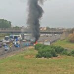 incendio autostrada a1 mezzo pesante traffico code
