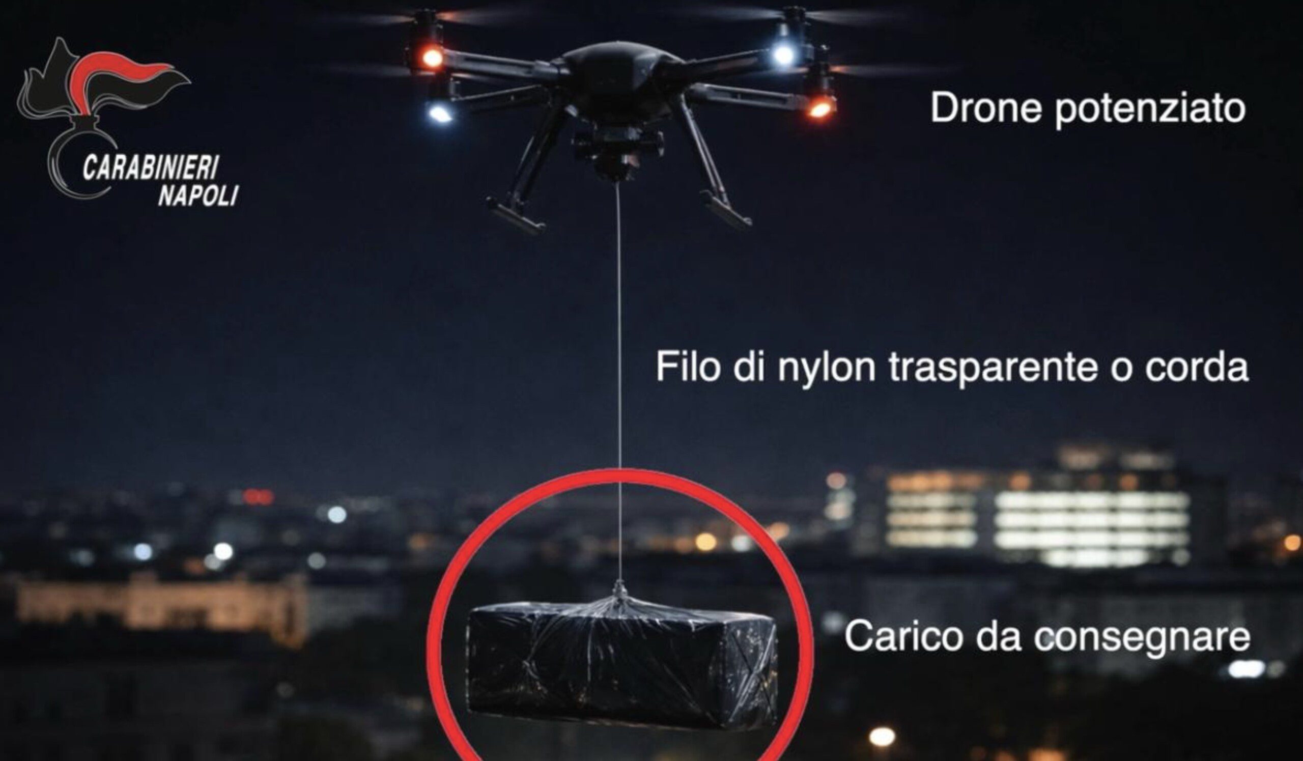 Droni groga carcere poggioreale